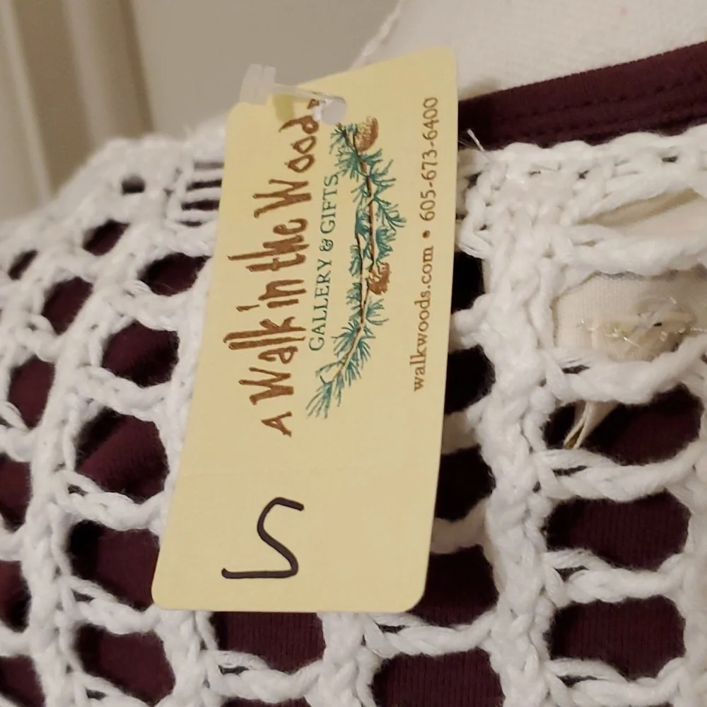 NWT White SZ Small Crocheted Sweater by BiBi - Picture 5 of 9